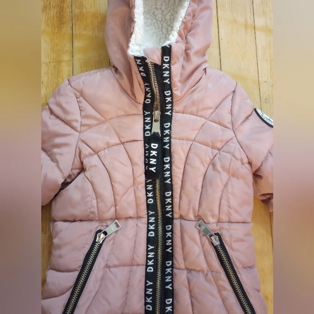 DKNY Hooded Puffer Winter Jacket for Kids 2T